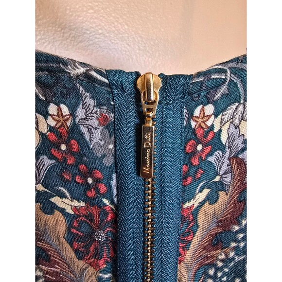 Massimo Dutti green floral lined dress women's size 6 (40) - Picture 6 of 12